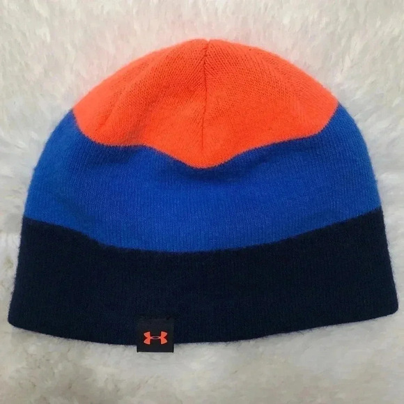 Under  Armour Blue & Orange Winter Hat Size 2T - Picture 1 of 13